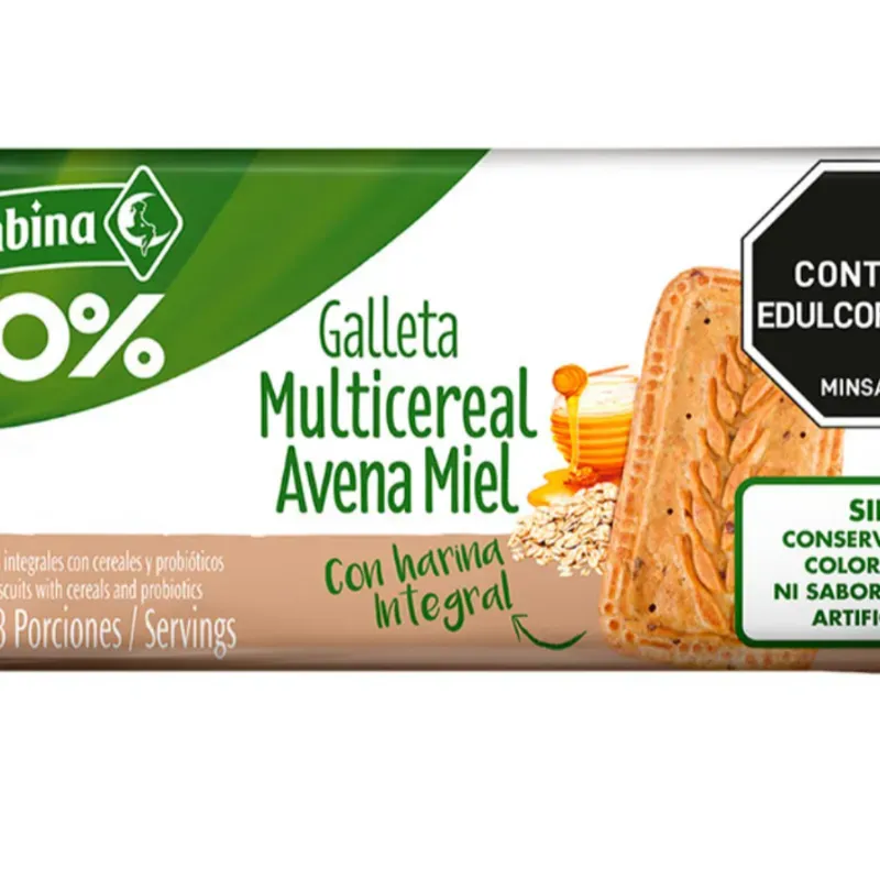 Galletas multicereal avena y miel, 8 paquetes 