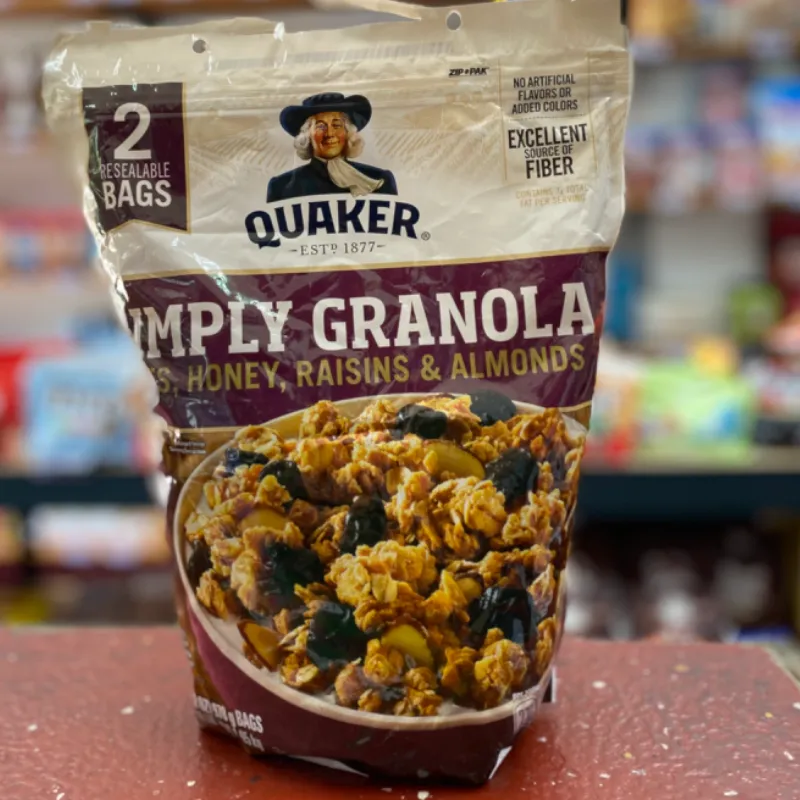Granola Avena, miel, pasas y almendras, Quaker
