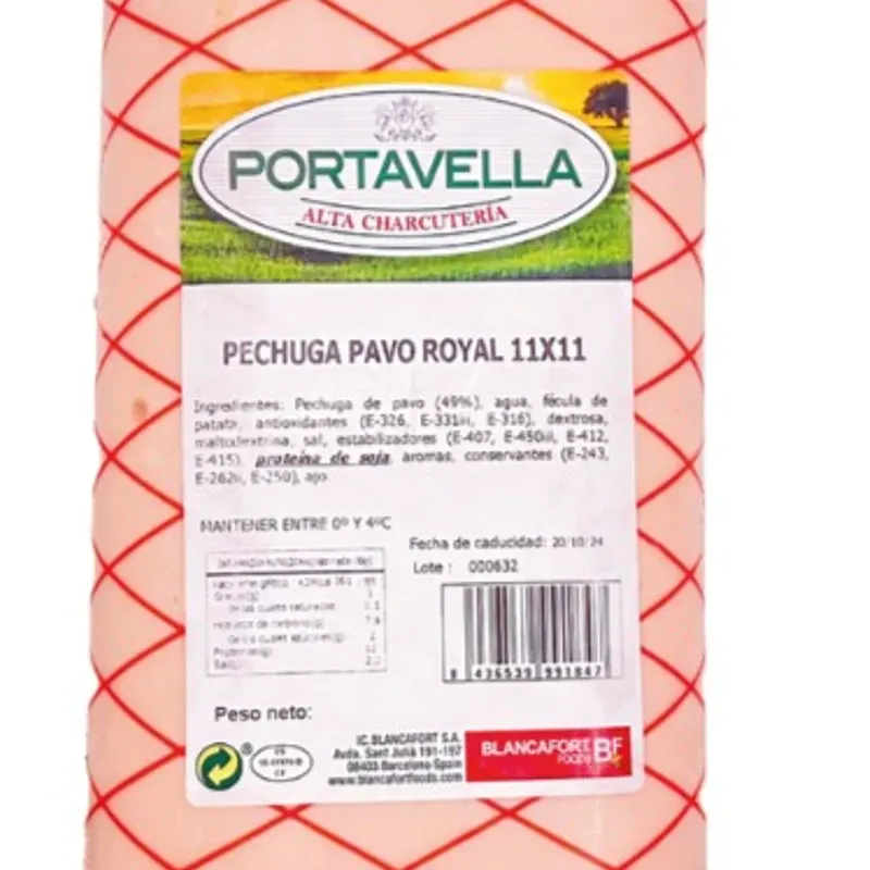 Jamón Pechuga de pavo,Portavella (Precio por gramo) 