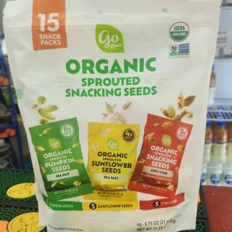 Mix de semillas de girasol y calabaza, Go raw,15 pack