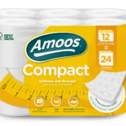 Papel higiénico, Amoos, Compact, 12 rollos