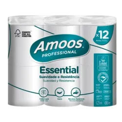 Papel higiénico, Amoos, Essential, 12 rollos