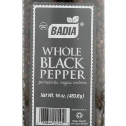 Pimienta negra entera, Badia, 16 oz