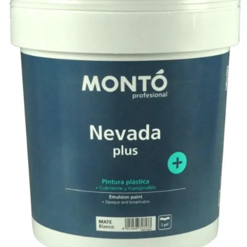 Pintura plástica Nevada Plus SUPERCUBRIENTE Blanco Mate. Montó