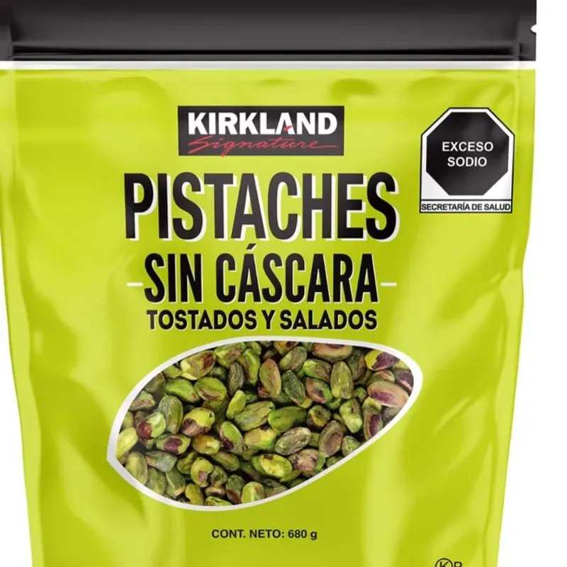 Pistachos sin cascaras, tostados y salados, Kirkland, 1.5 lb