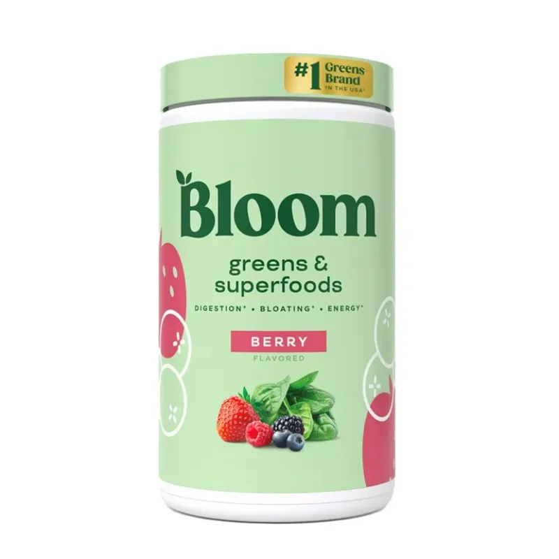 Polvos digestivos ,Bloom greens & superfoods sabor frutos del bosque 
