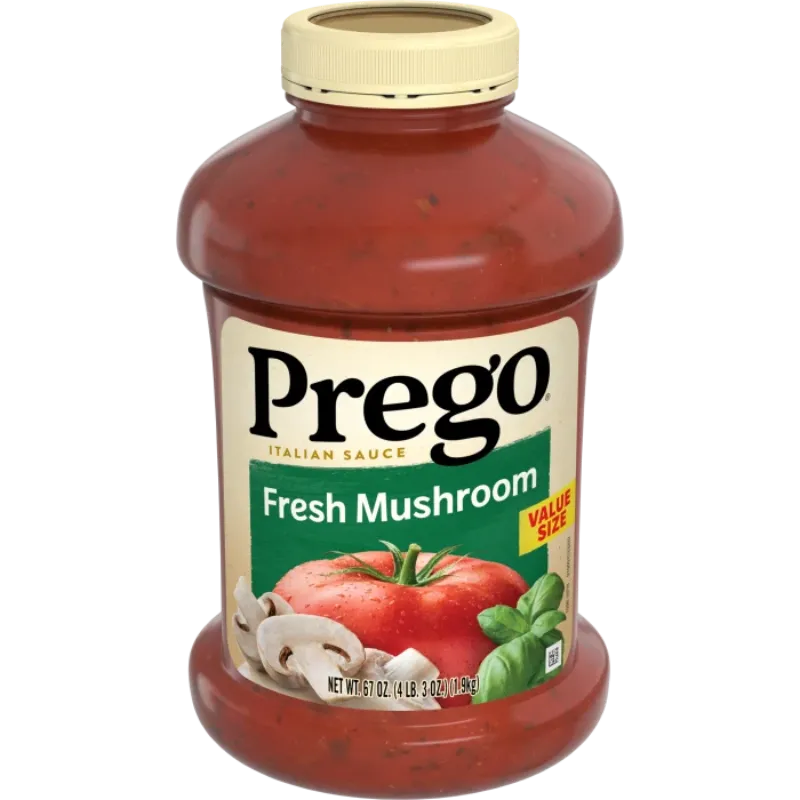 Prego Salsa de pasta de champiñones frescos, tarro de 67 onzas