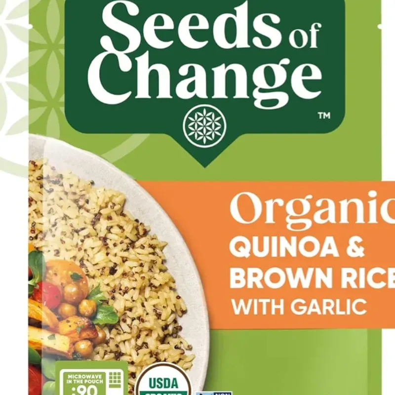 Quinoa orgánica y arroz integral con ajo , Seeds of Change, 6 bolsas