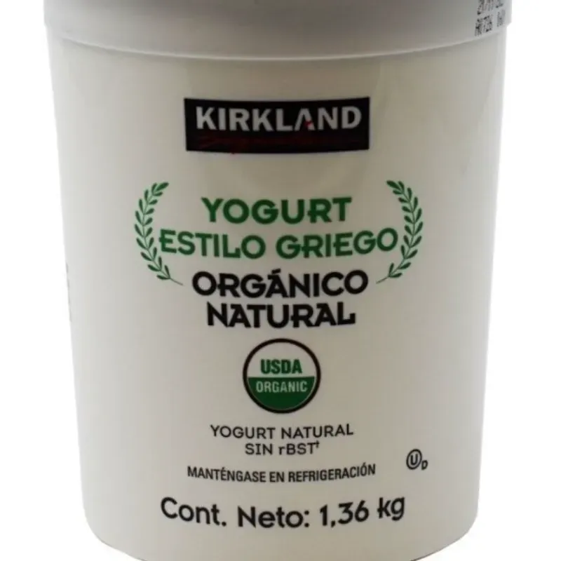 Yogurt Griego Orgánico,  Kirkland 1.36Kg