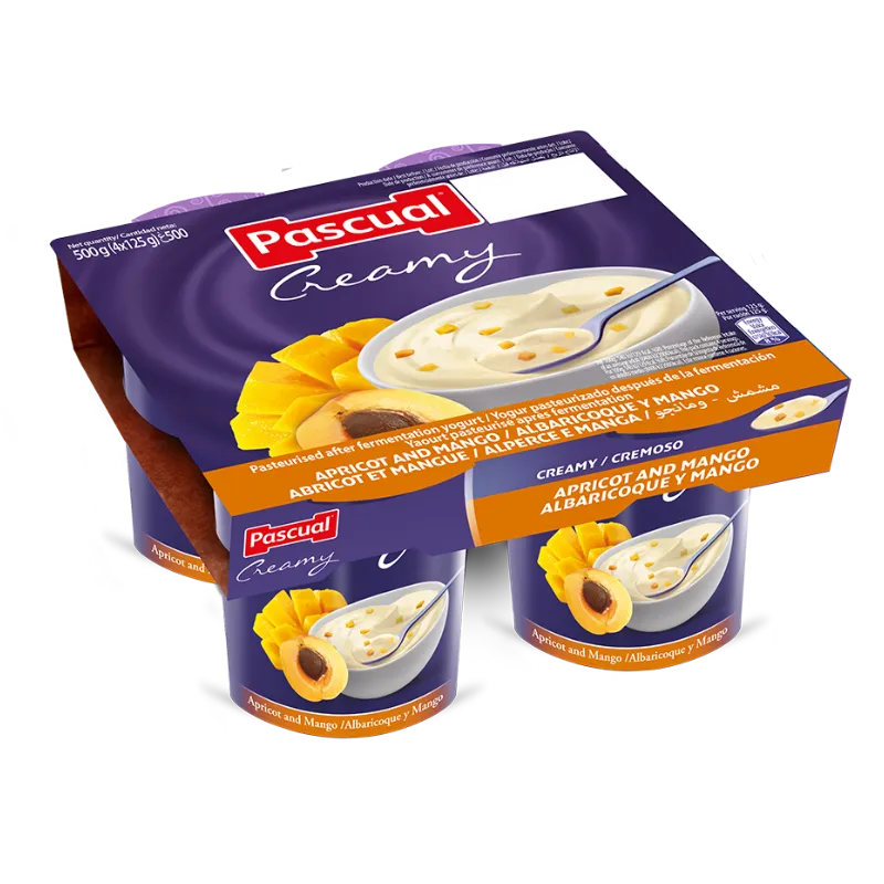 Yogurt Pascual sabor Albaricoque y mango (pack 4)