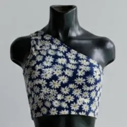 BLUSA CORTA ESTAMPADA DE 1 HOMBRO