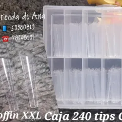 Caja de 240 tips coffin XXL transparente 