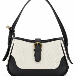 Bolso de hombro bicolor crudo y negro