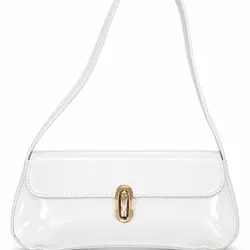 Bolso de hombro blanco charol