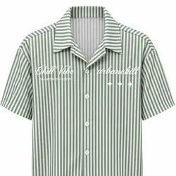 Camisa de rayas verde salvia “Chill Vibe”