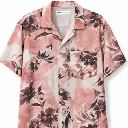 Camisa Floral Acuarela Rosa