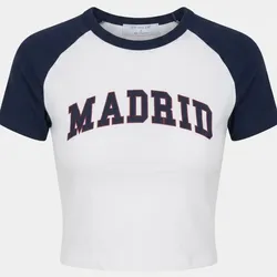 Camiseta Crop Raglán Madrid