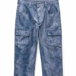 Pantalón Cargo Azul Efecto Lavado