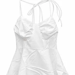 Top Blanco Tirantes con Peplum