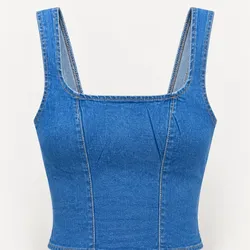 Top Corsé Denim Azul
