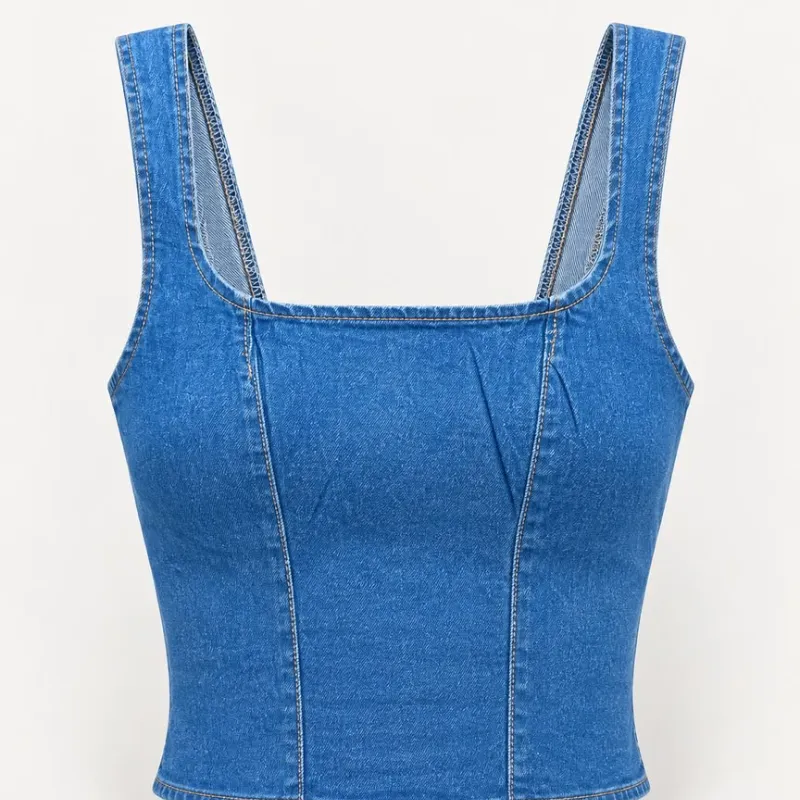 Top Corsé Denim Azul