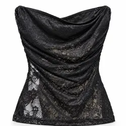 Top Corsé Negro de Encaje