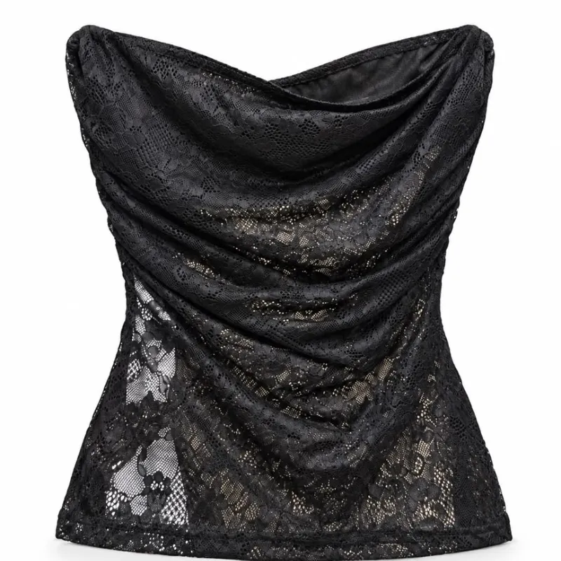 Top Corsé Negro de Encaje