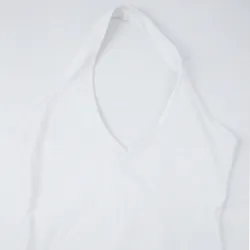 Top Halter Básico Blanco de Cuello V