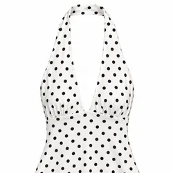 Top Halter Lunares Blanco y Negro