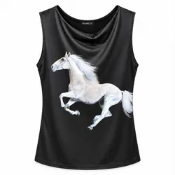 Top Negro Caballo Blanco