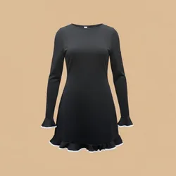 Vestido Mini Negro con Volantes