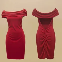 Vestido Mini Rojo Off-Shoulder
