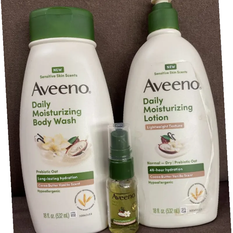馃尦Set Aveeno Aroma de vainilla y manteca de cacao