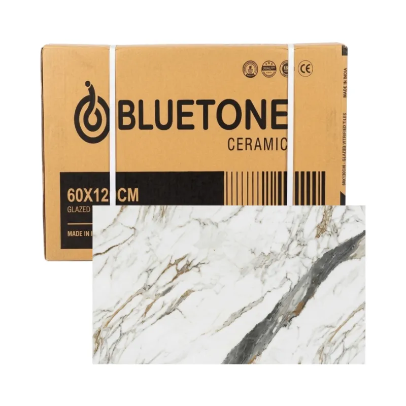 Caja de losa de cerámica pulida gravel calacatta gold 600 mm x 1200 mm Bluetone (2 U)