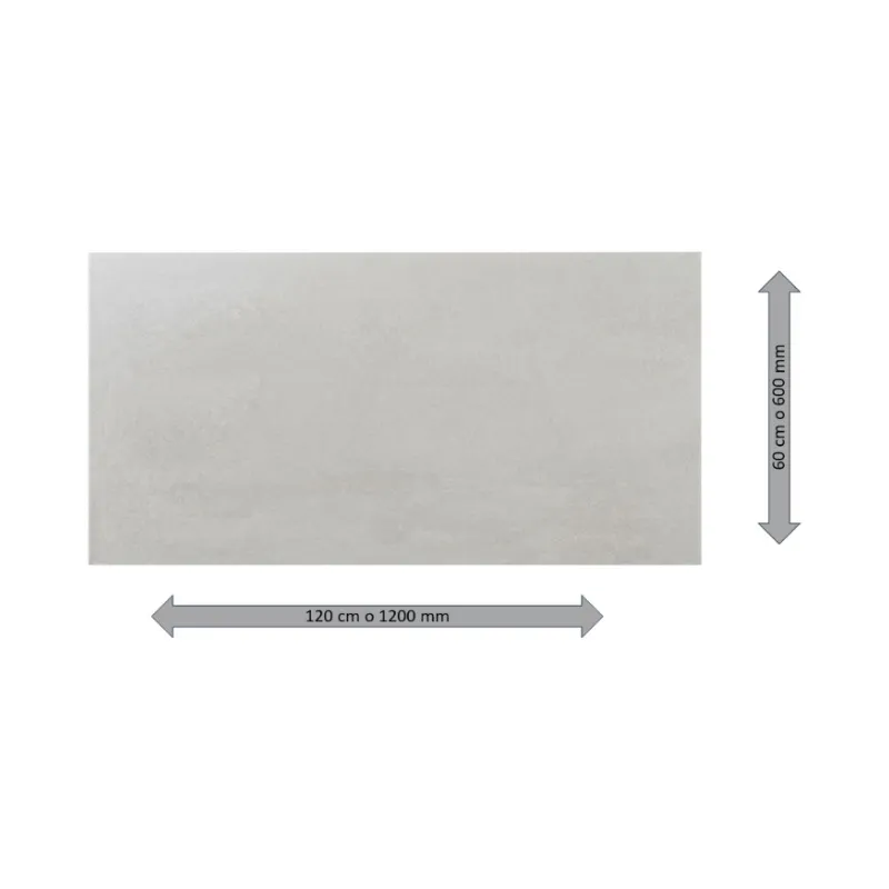 Caja de losa de cerámica vanity silver matt 600 mm x 1200 mm Bluetone (2 U)