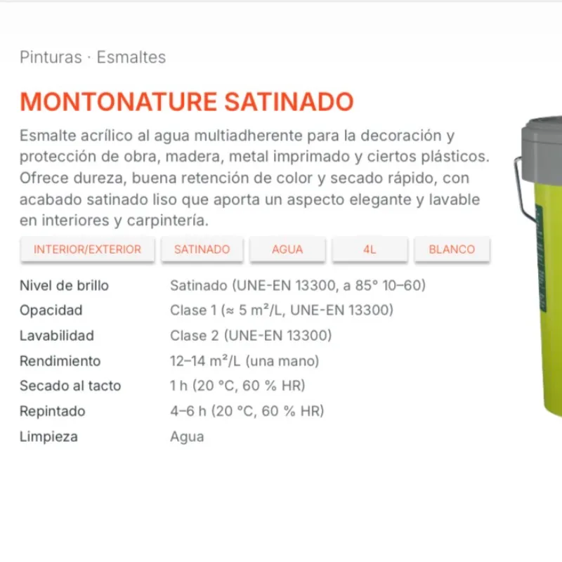 Esmalte en base de agua MONTO