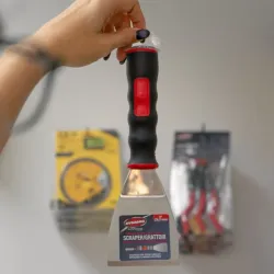 Espátula con cincel angular y mango con rosca