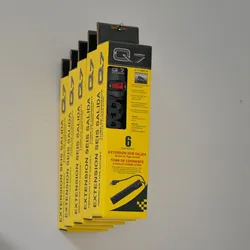 Extensión eléctrica de 6 salidas con interruptor
