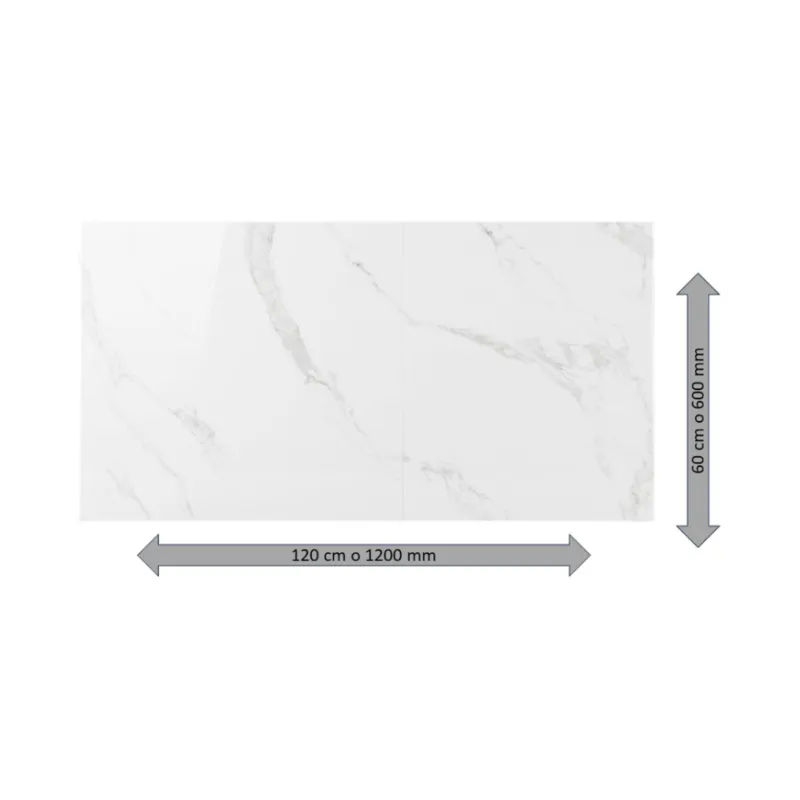 Losas de cerámica Mármol Carrara pulido Bluetone (2 U x 600 mm x 1200 mm)
