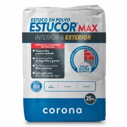 Masilla Interior/ Exterior 25 kg corona LISTA para su uso solo agregar agua.