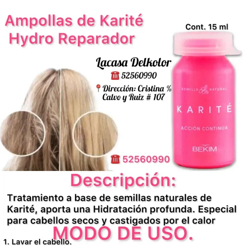 Ampollas de karite hydro-reparador 15ml