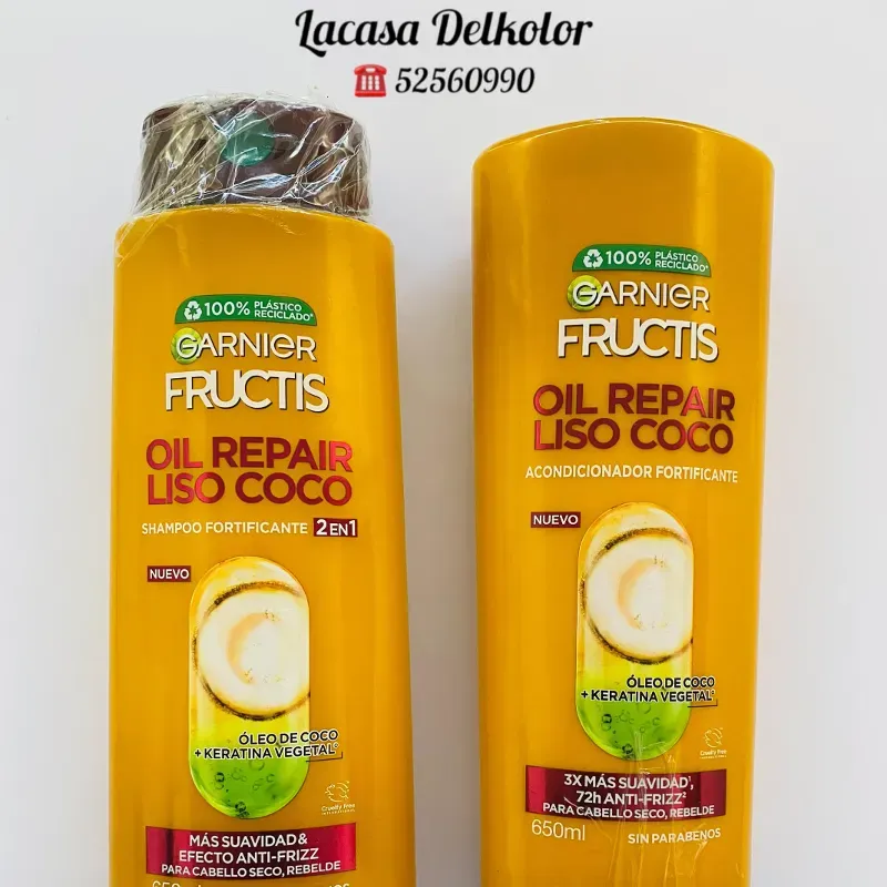 Juego Garnier Fructis Oil repair liso coco 650ml