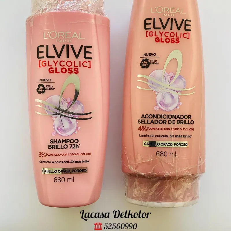 Juego LOREAL ELVIVE Glycolic GLOSS 680ml