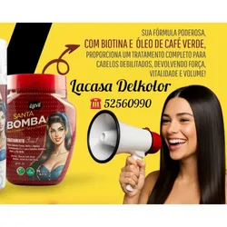 Tratamiento 3 en 1 Santa Bomba de Êlevé, formulado especialmente para cabellos frágiles, ralos y sin brillo. Con una poderosa combinación de biotina, aceite de café verde 1kg