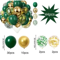 Globos verdes y dorados 