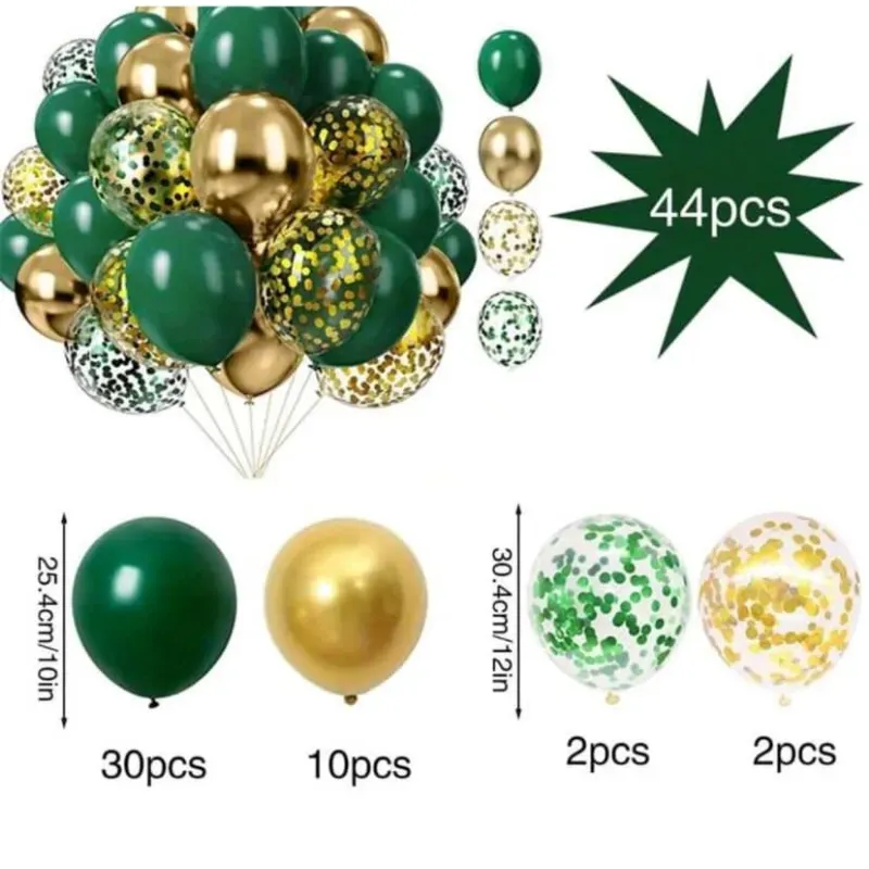 Globos verdes y dorados 
