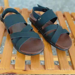 Sandalias Negras Calzadas