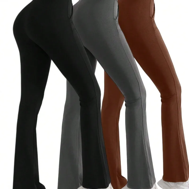 Pantalones de yoga acampanados de cintura alta