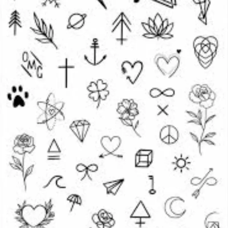 2 Tatuajes sencillos de 5 cm
