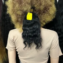 Moño negro ondulado de 43 CM